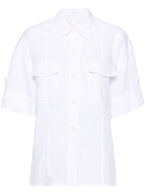 Panelled short-sleeve shirt - White