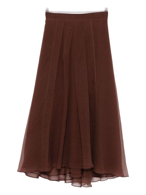 Pleated high-rise skirt - Brown