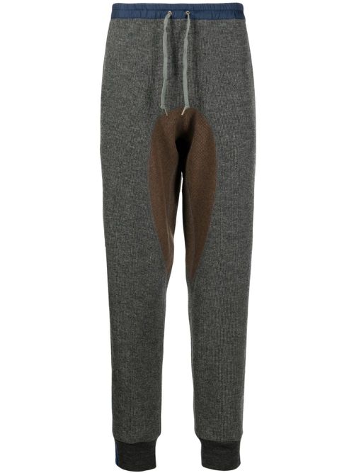 Drawstring-waistband knitted trousers - Grey