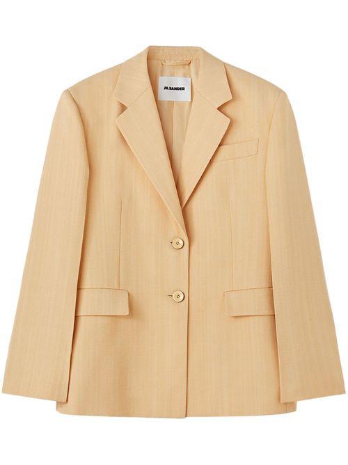 Single-breasted crepe blazer - Orange