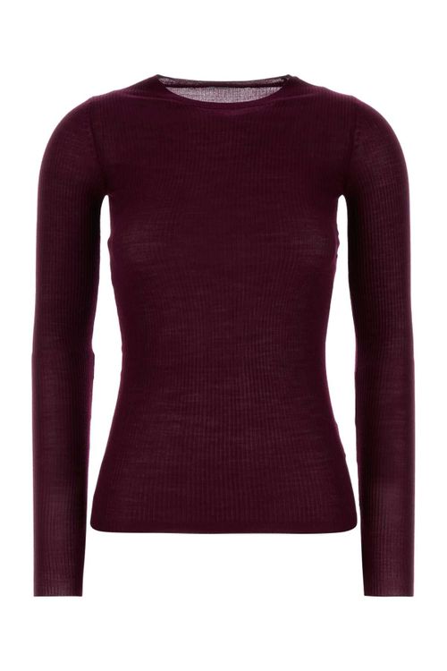 Ribbed Wool Sweater — Purple