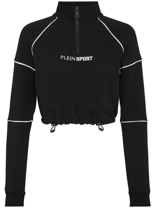 Logo-print cropped sweatshirt - Black
