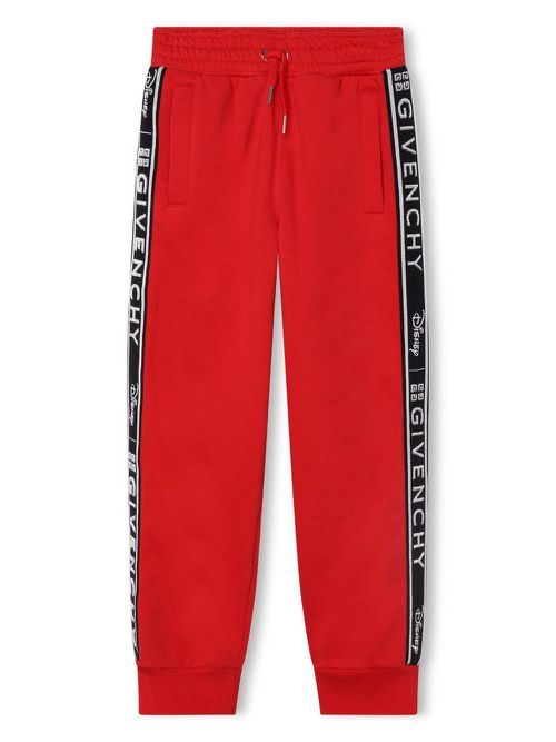 X Disney logo-tape track pants - Red