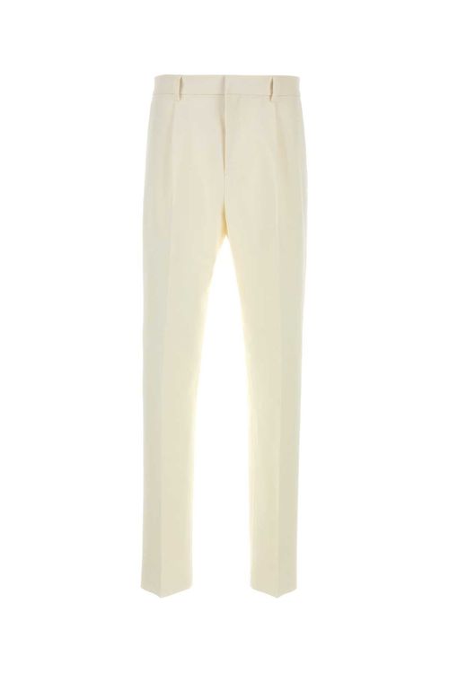 Cotton Blend Trousers — Ivory
