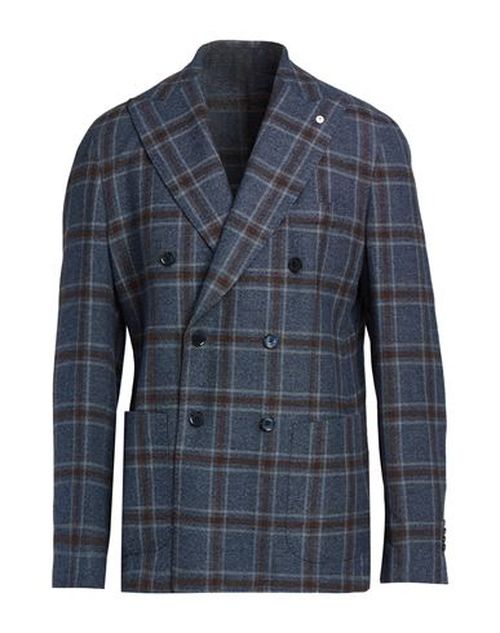 L. b.m. 1911 Man Blazer Slate blue Size 40 Cotton, Cashmere