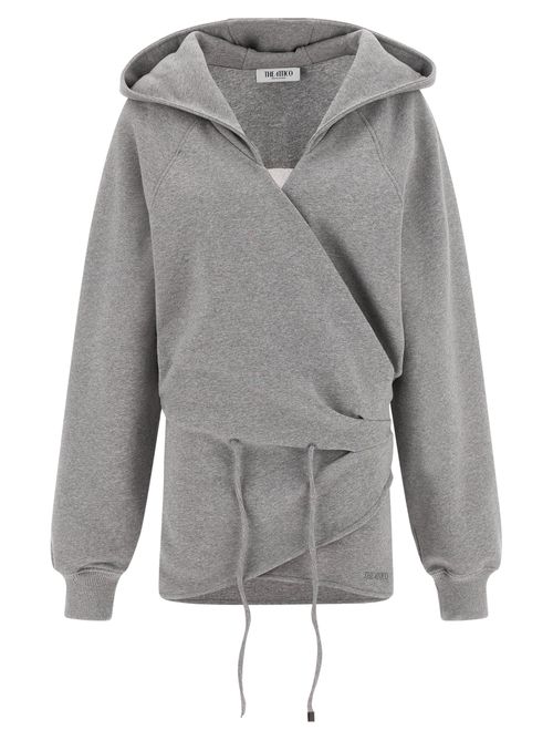 Hooded Mélange Fleece Dress — Gray