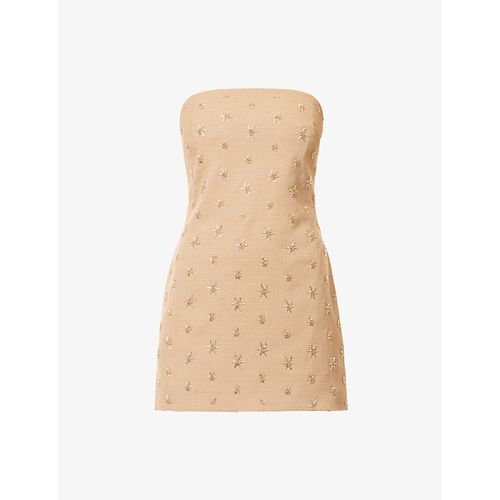 Womens Golden Sunseeker Strapless Stretch-woven Mini Dress 6