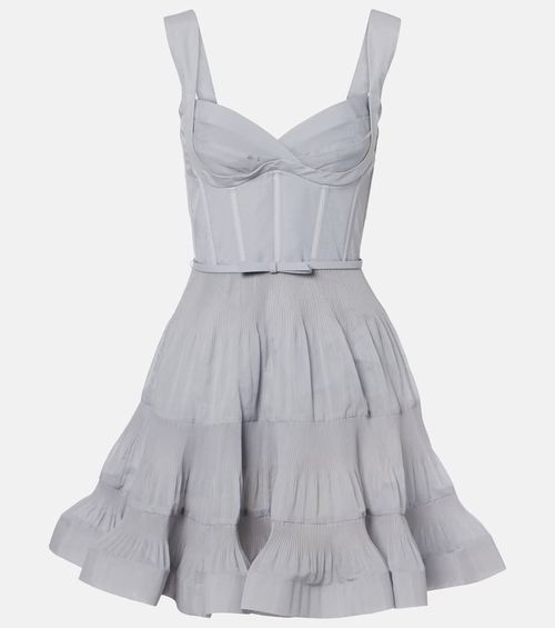 Pleated bustier minidress