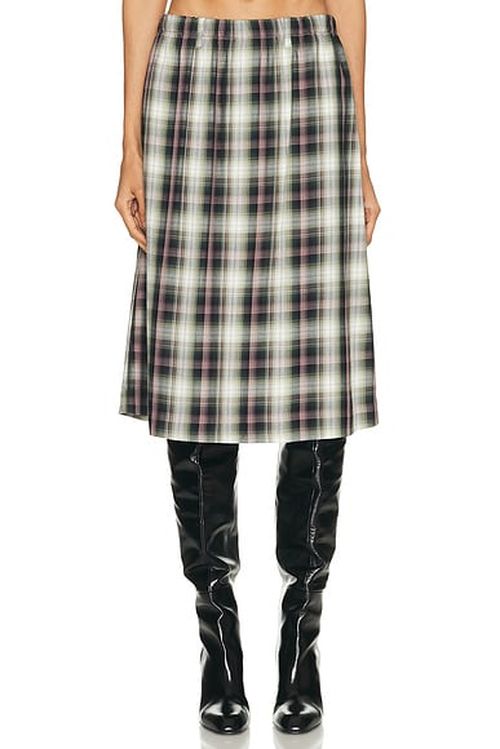 Acne Studios Izetta Check Skirt in Black & Green - Green,Pink. 34 also