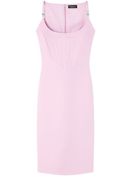 Corset-style crepe midi dress - Pink
