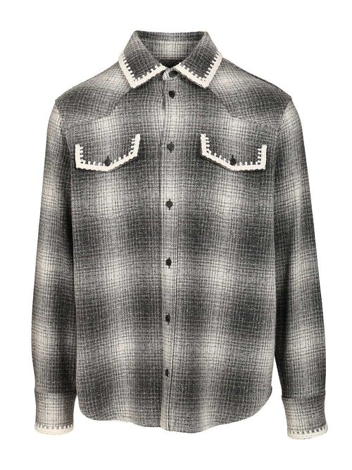 Journey M'S Over Shirt With Designed Yokes Patch Pockets Check Blend Wool Shirts Multicolor