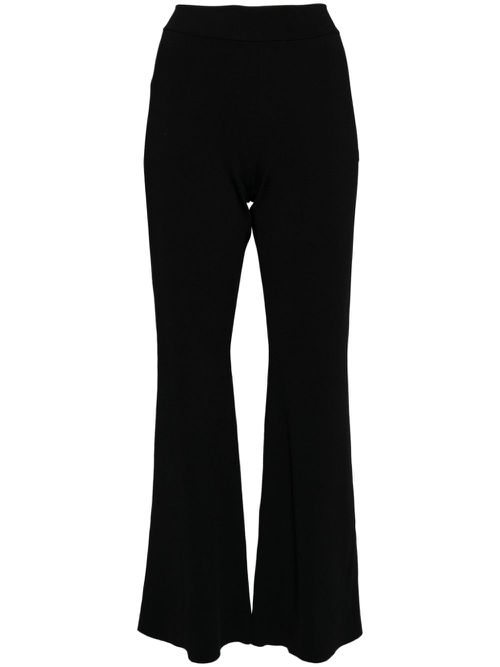 High-waisted flared trousers - Black