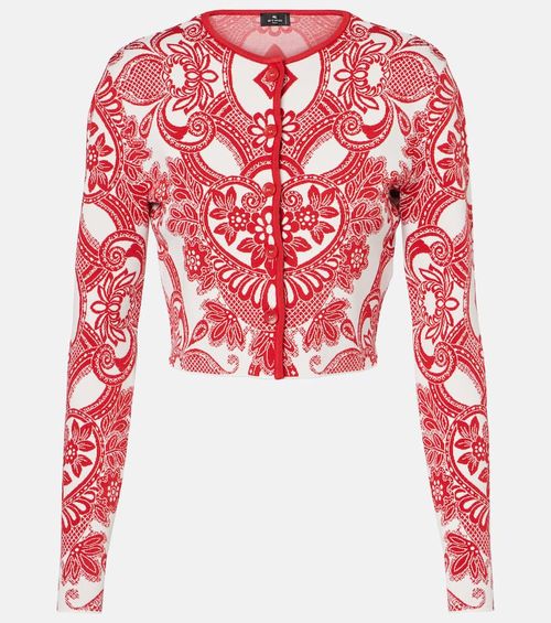 Paisley cropped cardigan