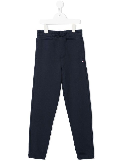 Drawstring cotton track pants - Blue