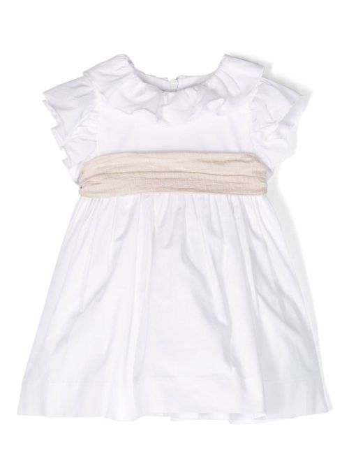 Bow-detail cotton dress - White