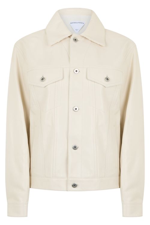 Classic Leather Jacket with Button Closure