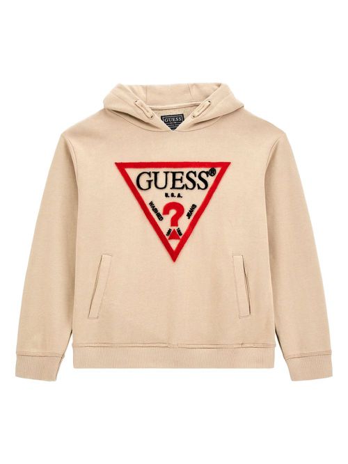 Logo-embroidered hoodie - Neutrals