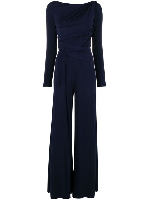 Gathered wide-leg jumpsuit - Blue