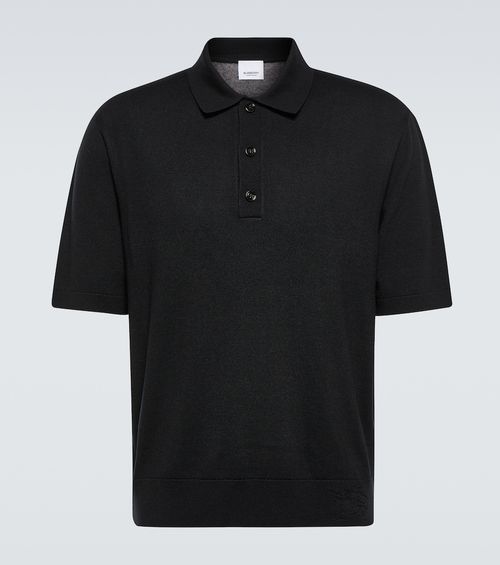 Wool and silk polo top