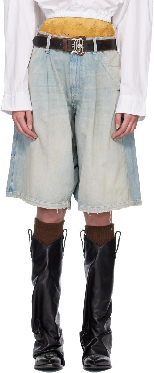 SSENSE Exclusive Blue Baggy Jesse Carpenter Denim Shorts