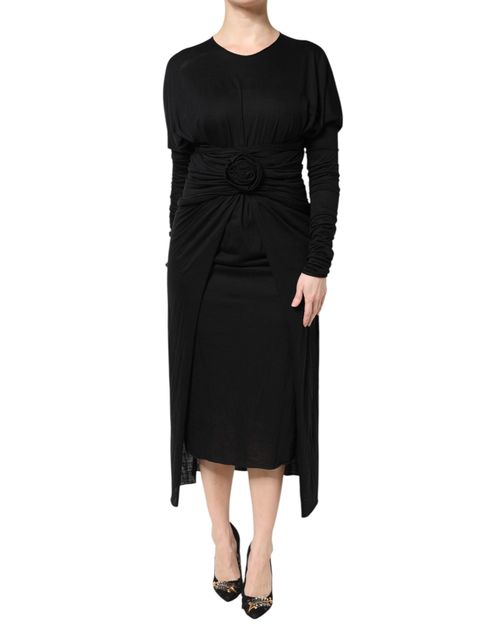 Wool Sheath Dress — Black