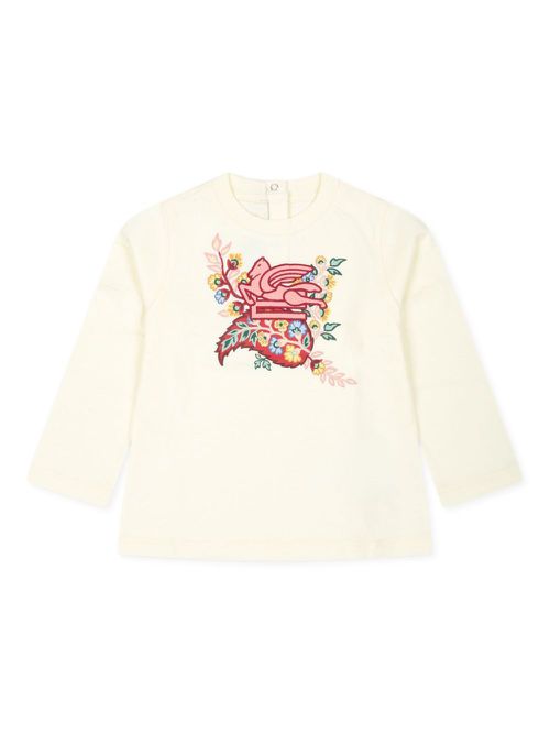 Logo-embroidered cotton sweatshirt - Neutrals