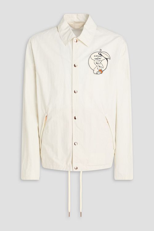 Satsuma appliquéd cotton-blend overshirt - White - 3