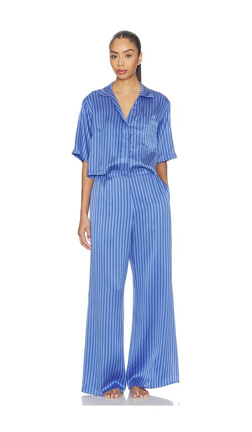 LUNYA Washable Silk High Rise Pajama Set in Blue. - M also in L, S