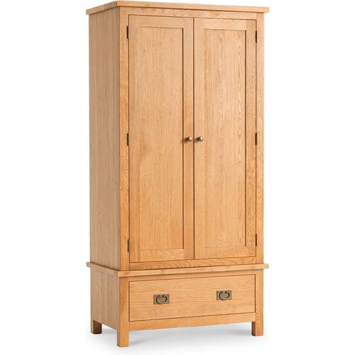 Surrey Oak Double Wardrobe with Drawers | Rustic Waxed Oak