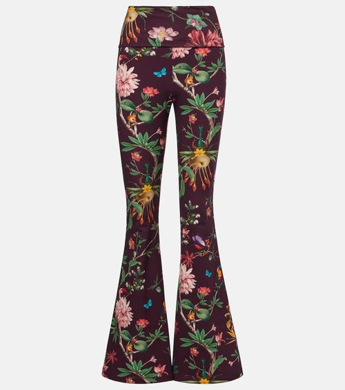 Meditation floral cotton-blend flared pants