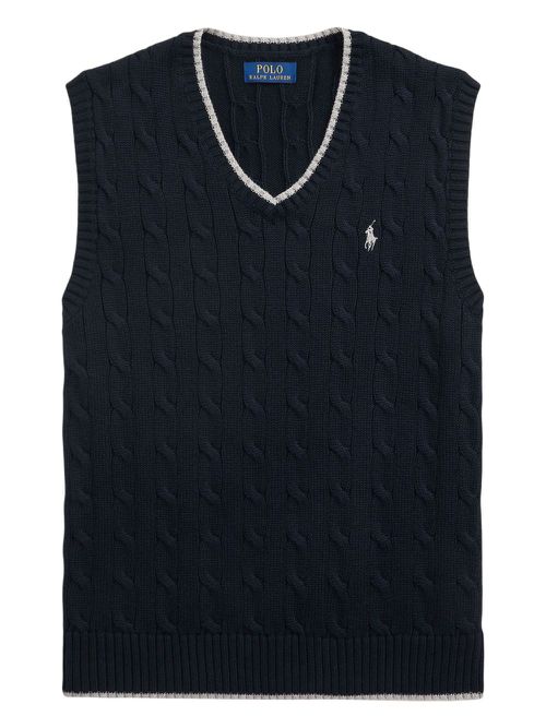 Cable-knit vest - Blue