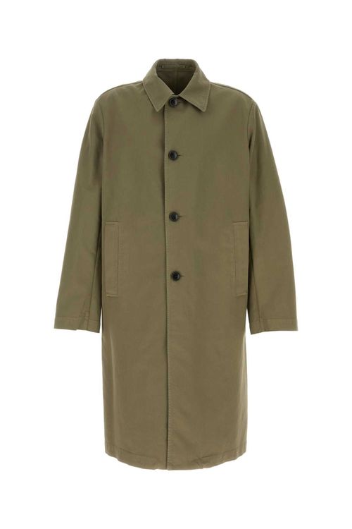 Dries Van Noten Ejército de gabardina de algodón verde de algodón