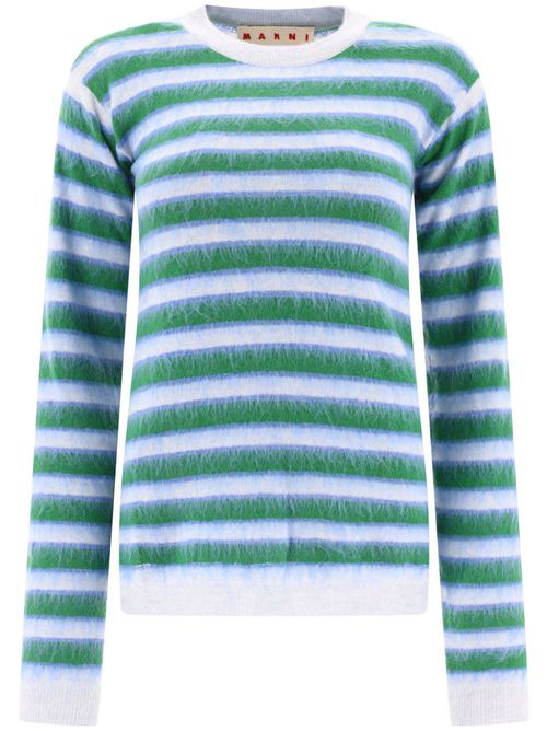 Striped wool sweatshirt - Blue