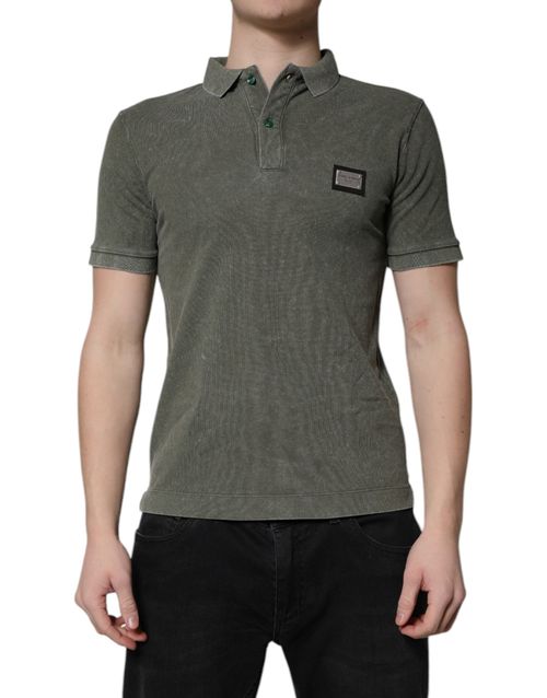 Logo-Plaque Cotton Polo Shirt — Green