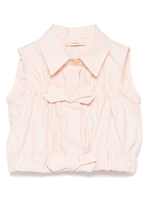 Elisabetta Franchi La Mia Bambina bow-appliqué shirt - Pink