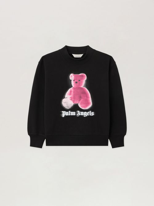 Blurred Bear Crewneck Kids  Nero/black