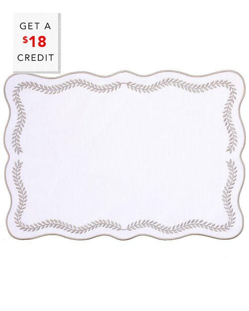 Set Of 4 Tessuti Rectangular Placemats With Natural Ivy With $18 Credit