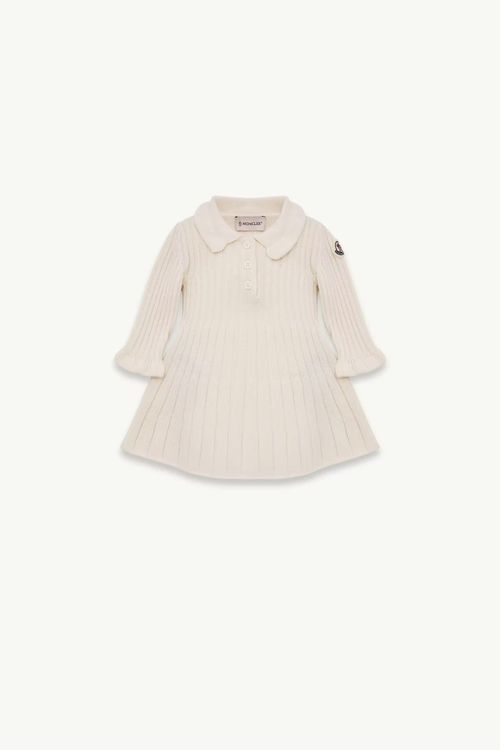Kids Wool-Cashmere Rib Knit Polo Collar Sweater with Button Front