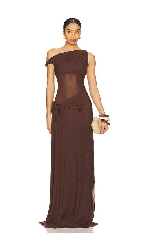 MISHA Sisal Maxi Dress in Chocolate.  S. Also in