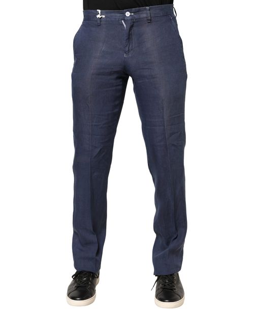 Domenico Tagliente Navy Blue Skinny Chino Mid Waist Men Men's Pants Pre-Owned