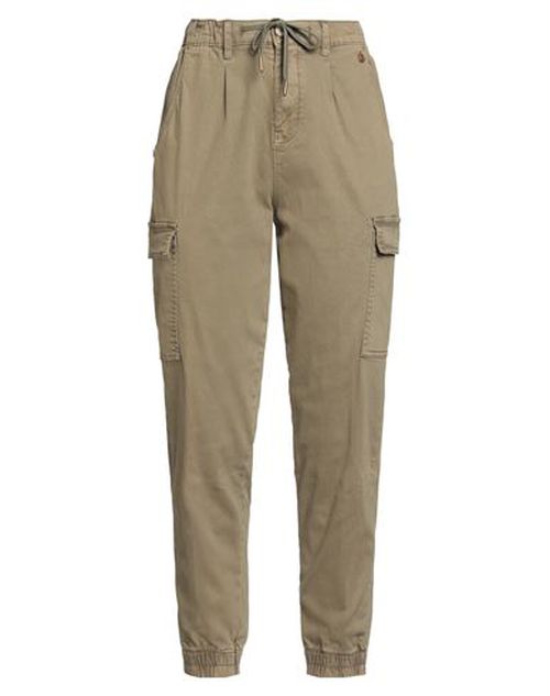 Natural Feeling Woman Pants Military green Size S Cotton, Elastane
