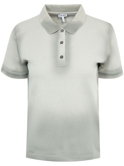 Faded-effect short-sleeve polo shirt - Grey