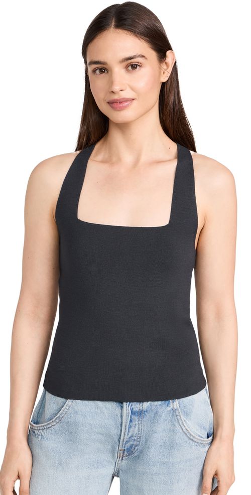 Racerback Square Neck Tank Graphite