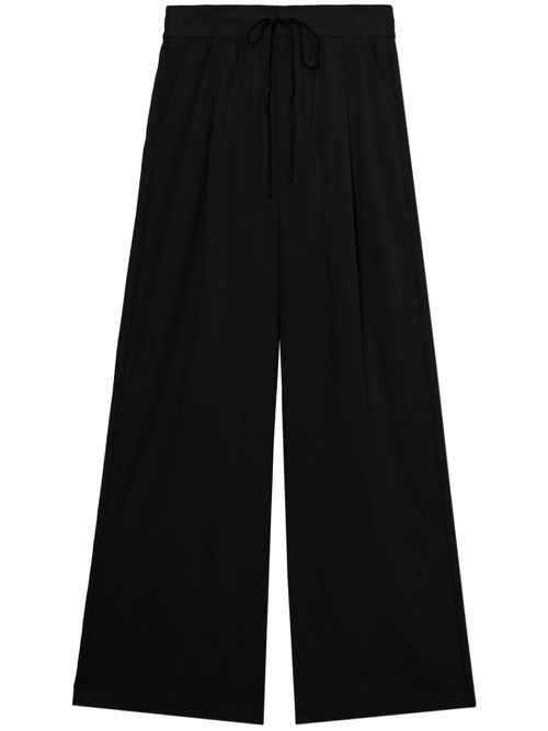 Drawstring wide-leg trousers - Black