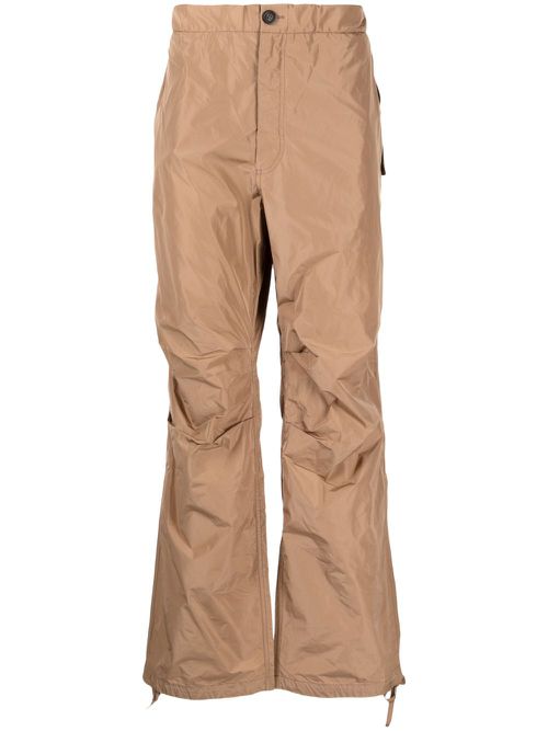 Wide-leg taffeta trousers - Brown