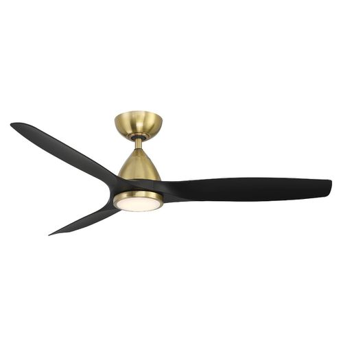 Soft Brass Matte Black 54"Ceiling Fan from the Skylark Collection