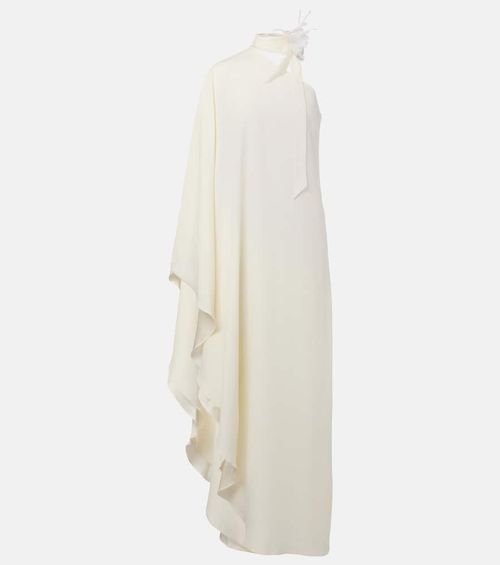 Bolkan Garden feather-trimmed maxi dress