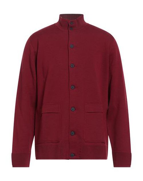 Man Cardigan Burgundy Size 36 Merino Wool