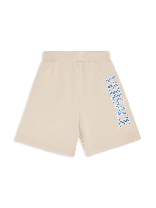 Versace Kids Fleece-Shorts mit Logo-Stickerei - Nude