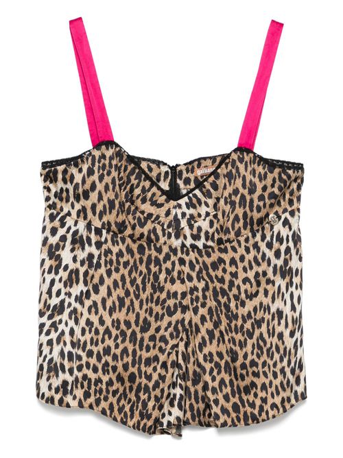 John Galliano Pre-Owned 2000s leopard-print top - Neutrals